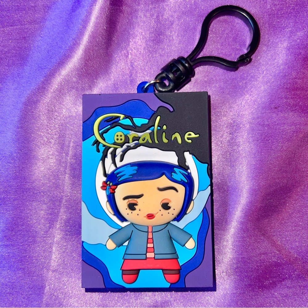 Coraline Keychain Gift for Fans Backpack Accessory Silicone Flexible Key Ring